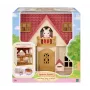 EPOCH Sylvanian Families algmaja - punase katusega seeria nukumaja koos Freya Chocolate Rabbit ja 10 mööbliesemega