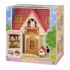 EPOCH Sylvanian Families algmaja - punase katusega seeria nukumaja koos Freya Chocolate Rabbit ja 10 mööbliesemega