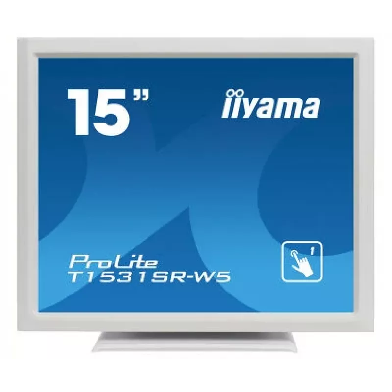 Iiyama ProLite T1531SR-W5 15 inch XGA 4:3 5-juhtmeline resistiivne puuteekraaniga LED-monitor, valge