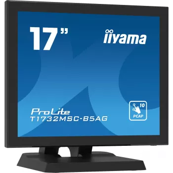 Iiyama ProLite T1732MSC-B5AG 17-tolline puuteekraaniga LED-monitor - 5:4 SXGA, projektiivne mahtuvuslik, 10-punktiline multi-touch, HDMI/DVI/VGA, USB, kõlarid, must