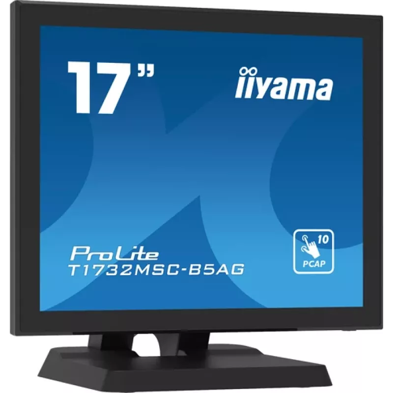 Iiyama ProLite T1732MSC-B5AG 17-tolline puuteekraaniga LED-monitor - 5:4 SXGA, projektiivne mahtuvuslik, 10-punktiline multi-touch, HDMI/DVI/VGA, USB, kõlarid, must