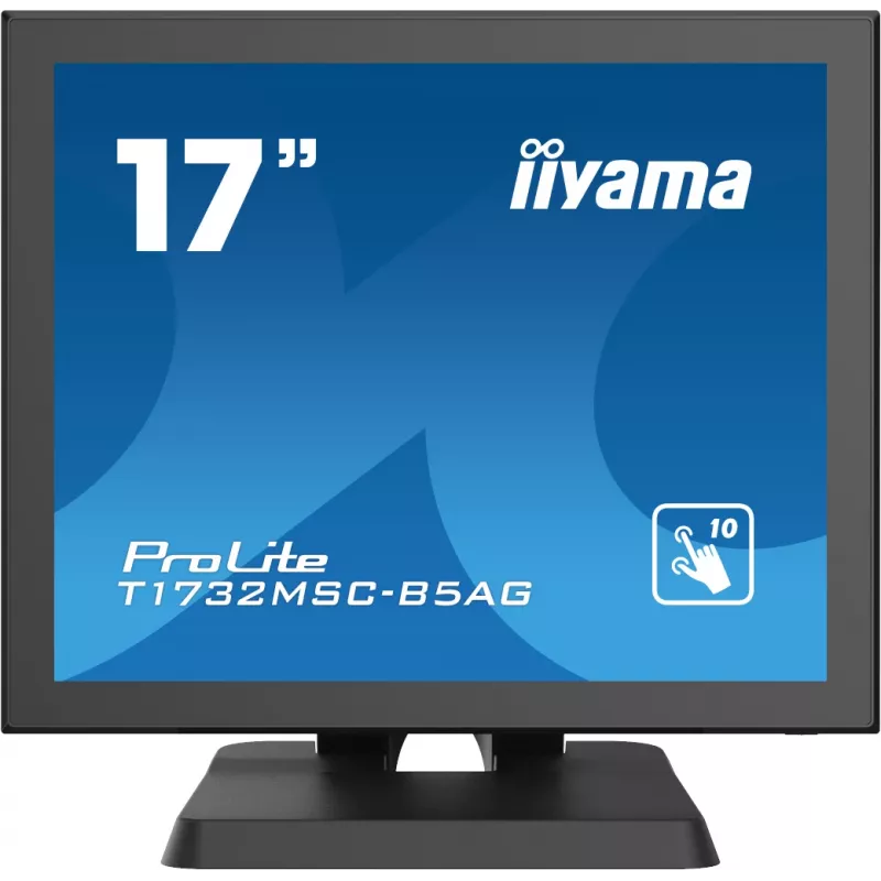 Iiyama ProLite T1732MSC-B5AG 17-tolline puuteekraaniga LED-monitor - 5:4 SXGA, projektiivne mahtuvuslik, 10-punktiline multi-touch, HDMI/DVI/VGA, USB, kõlarid, must