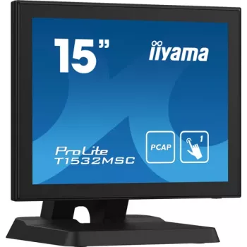 Iiyama ProLite T1532MSC-B5X 15-tolline projektiivse mahtuvusliku puutega LED-monitor - 1024x768 XGA, 10-punktiline, HDMI, DVI, VGA, USB, IP54 esikülg, 7H, kõlarid