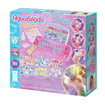 EPOCH Aquabeads Nail Studio algkomplekt - veega aktiveeritavad helmestest küünekunsti komplekt lastele, üle 100 disaini, korduvkasutatavad küüned, ilma liimita, vanus 4+