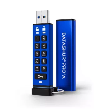 iStorage datAshur PRO+A 64GB USB-C mälupulk, AES 256-bit XTS riistvaraline krüpteerimine, PIN-koodiga autentimine, FIPS 140-2 Level 3, IP68 vee- ja tolmukindel, vastupidav alumiinium, Zero-Footprint
