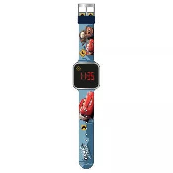 PULIO laste digitaalkell LED-ekraaniga - Disney Pixar Cars teemaga, punane/must