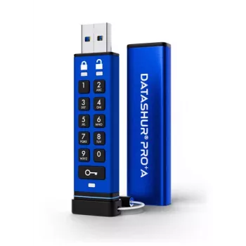 iStorage datAshur PRO+A 32GB USB 3.2 Gen 1 riistvaraliselt krüpteeritud mälupulk PIN-koodiga, FIPS 140-3 Level 3, IP68, jõhkra jõu kaitse