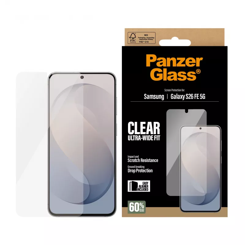PanzerGlass Ultra-Wide Fit ekraanikaitse Samsung Galaxy S24 FE jaoks EasyAligneriga
