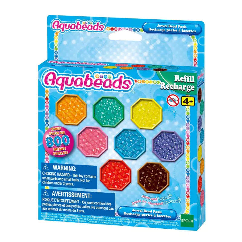 EPOCH Aquabeads Glitter Beads Refill Set - 800 helmest 8 värvitoonis