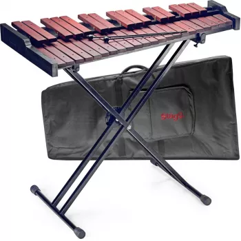 Stagg XYLO-SET-37 37-noodiline ksülofon koos statiivi, kotiga ja vasaratega – F5-F8, Fibrasynth-kangid, alumiiniumresonaatorid