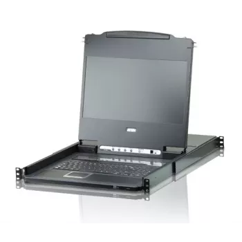 ATEN CL6708MW 19-tolline Full HD DVI-D 8-pordiline riiulile paigaldatav LCD KVM-konsool, 1U, must