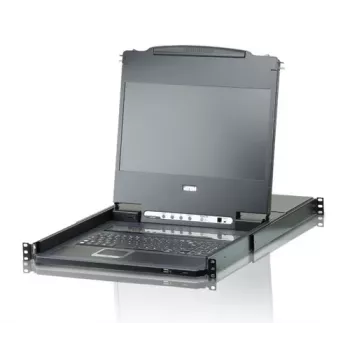 ATEN CL6708MW 19-tolline Full HD DVI-D 8-pordiline riiulile paigaldatav LCD KVM-konsool, 1U, must