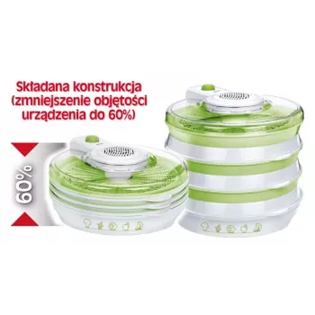 MPM Seeneviljakuivati MSG-06 - 5-kandikuline toidukuivati, 250W, reguleeritav temperatuur 35-70°C, valge