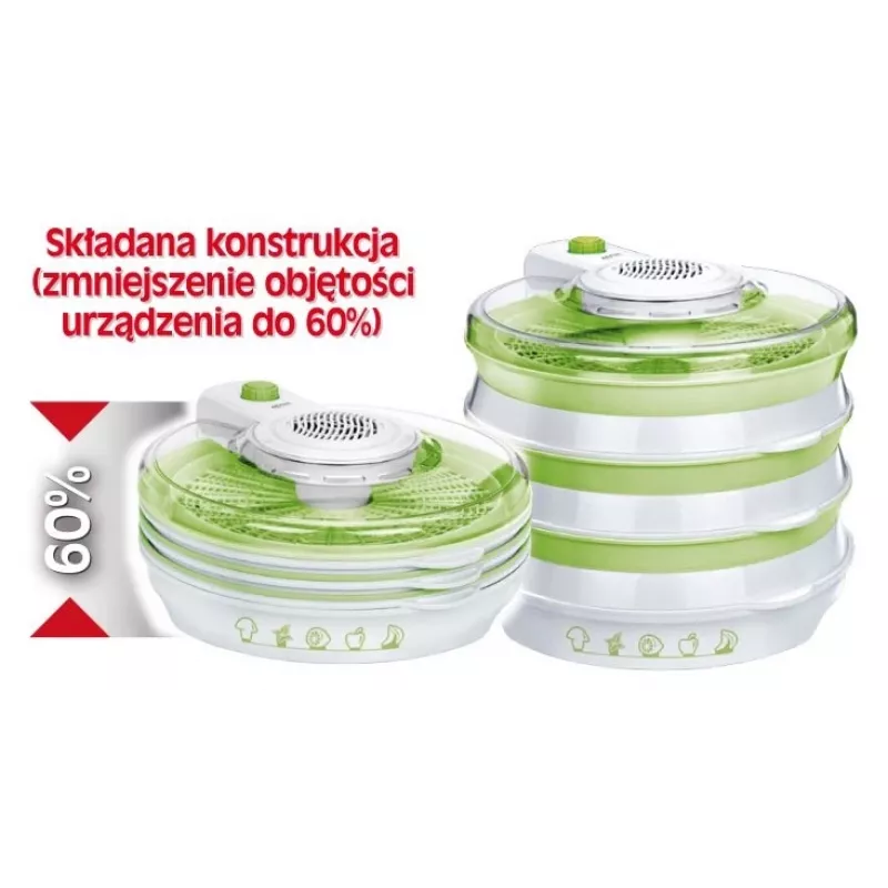 MPM Seeneviljakuivati MSG-06 - 5-kandikuline toidukuivati, 250W, reguleeritav temperatuur 35-70°C, valge