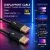 QOLTEC DisplayPort-kaabel M/M v2.1 80G 1,5m must