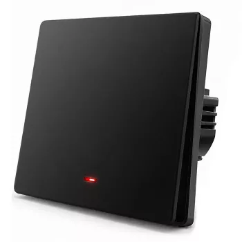 Qoltec 52722 nutikas Wi-Fi valgustuslüliti, 1 kanal, puutepaneel, taimer, Tuya/Smart Life, must