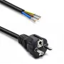 QOLTEC 54598 Schuko CEE 7/7 to Eemaldatud ja tinutatud toitekaabel 3m H05VV-F 3x1.0mm² must