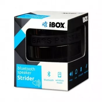 IBOX Speaker STRIDER Bluetooth kaasaskantav juhtmevaba kõlar FM-raadio, käed-vabad kõnedega, 5W RMS, 3,5mm AUX, USB, MicroSD, must