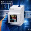 Qoltec ühefaasiline 6-in-1 DIN-liistule paigaldatav energiamõõtur 100A CT-ga, 230V, LCD, impulssväljund