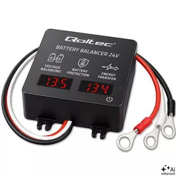 Qoltec 24V akude tasakaalustaja 2 x 12V akudele | 5A | AGM GEL LiFePO4 | LED