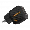 HAMMER RapidCharge 65W GaN seinilaadija - 2x USB-C PD, 1x USB-A QC, must