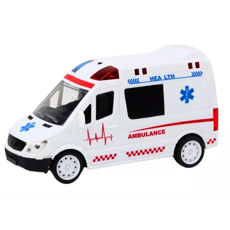 LEAN TOYS 1:16 RC Kiirabiauto heli- ja valgusefektidega - Valge