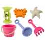 LEAN TOYS Liivamängukomplekt - ämber, veski, sõel, 3 pastellvärvi vormi (6 osa)