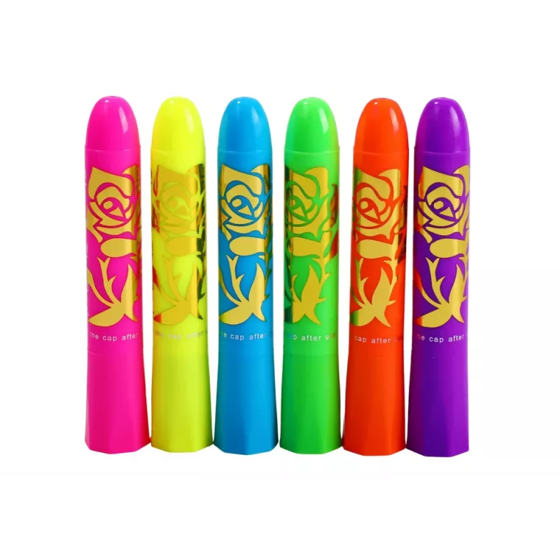 LEAN TOYS näomaalingu komplekt neon fluorestseeruvad pliiatsid 6 tk