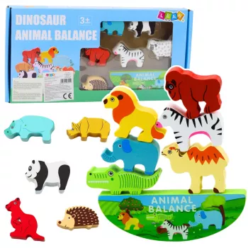 LEAN TOYS Balanced Animals Woodine osavusmäng 13El