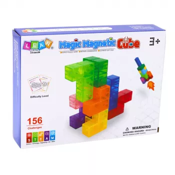 LEAN TOYS Magnetilised klotsid Magic Cube Puzzle 156 väljakutsekaarti 9 tk