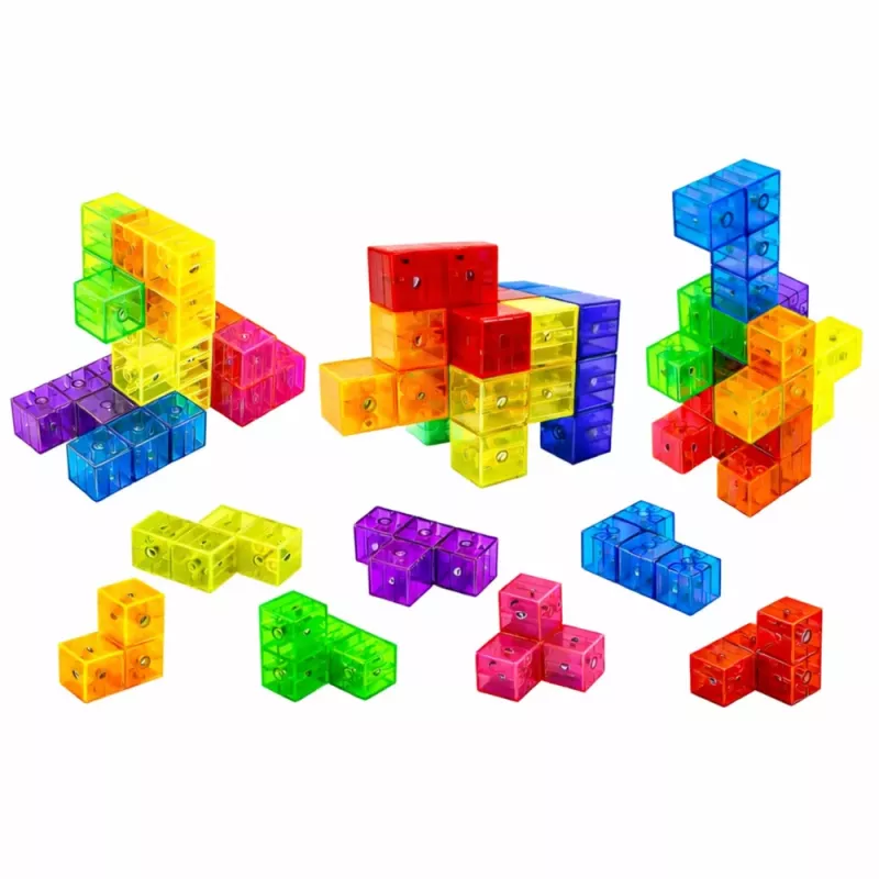 LEAN TOYS Magnetilised klotsid Magic Cube Puzzle 156 väljakutsekaarti 9 tk
