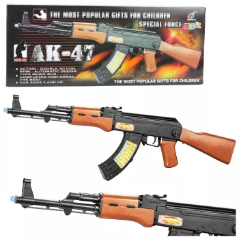 LEAN TOYS AK-47 Mängupüss lastele, tuled ja helid, 68,5 cm