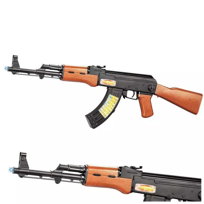 LEAN TOYS AK-47 Mängupüss lastele, tuled ja helid, 68,5 cm