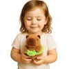 LEAN TOYS Plüšš Kapibaara rohelise päästerõnga ja konnaga, pruun, 20 cm