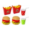 LEAN TOYS Hamburgeri ja friikartulite komplekt koos kandikuga | Kiirtoidu rollimängu mänguasi