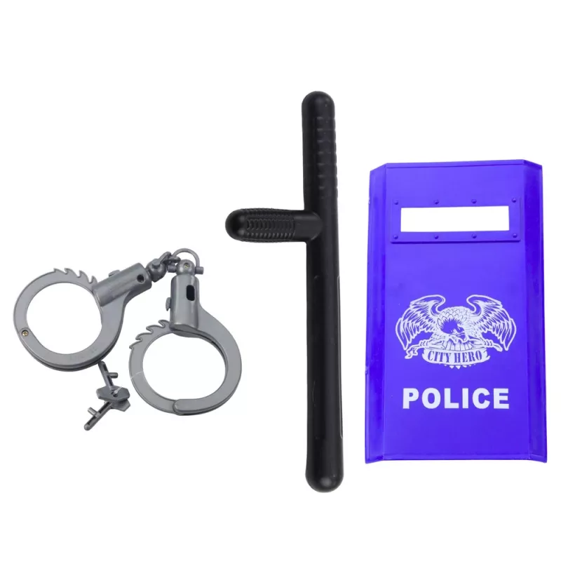 LEAN TOYS Politsei Komplekt Lastele Kiiver Püstol Käerauad Aksessuaarid 9 tk