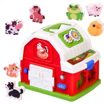 LEAN TOYS Interaktiivne talumaja muusika, loomade, tulede ja helidega