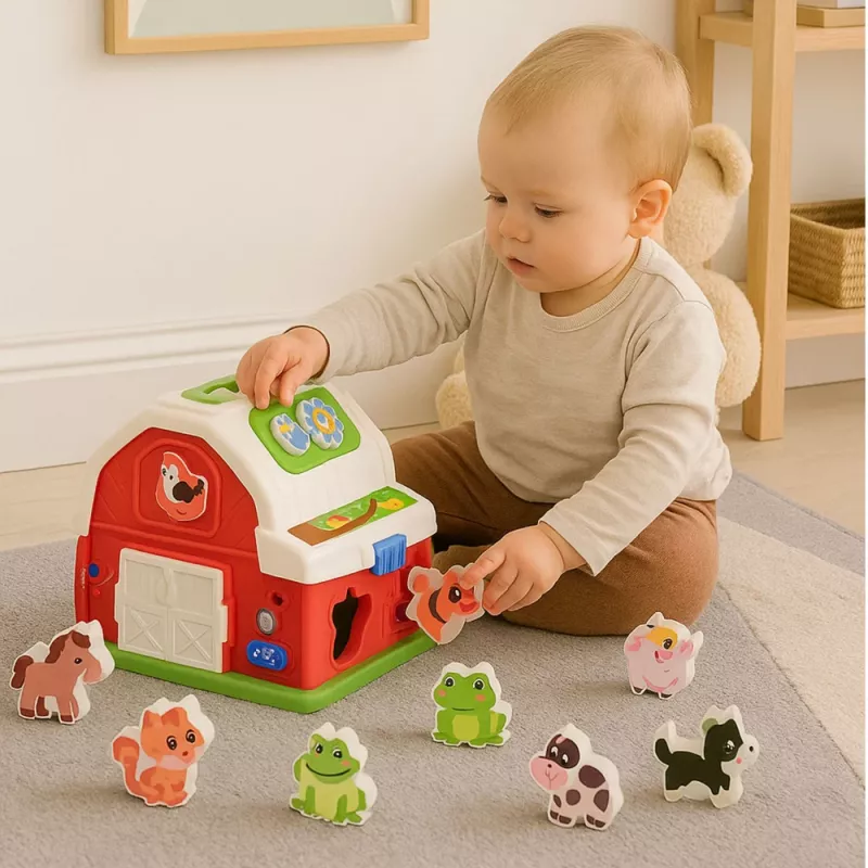 LEAN TOYS Interaktiivne talumaja muusika, loomade, tulede ja helidega