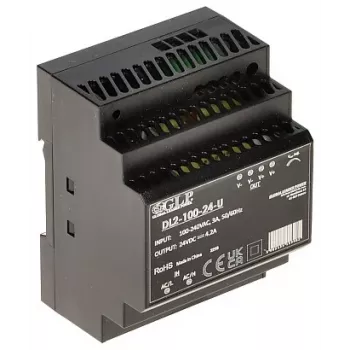 GLP lülitustoiteallikas DL2-100-24-U – 100W 24V DIN-liistu tööstuslik toiteplokk