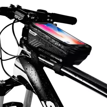 WILDMAN Bike Holder Case M E2 1L Must - Lenkstange Telefonikott, veekindel, puuteekraaniga ühilduv, 1L hoiuruum