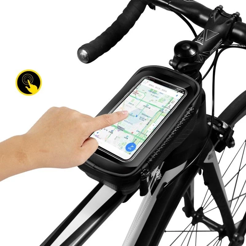 WILDMAN Bike Holder Case M E2 1L Must - Lenkstange Telefonikott, veekindel, puuteekraaniga ühilduv, 1L hoiuruum