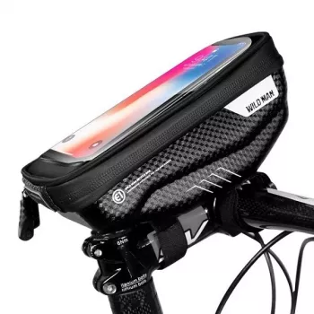 WILDMAN Bike Holder Case S E1 1L Must – Kompaktne jalgratta raamikott Velcro rihmadega
