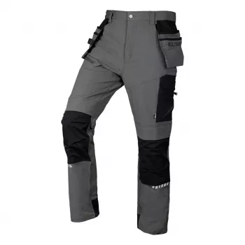 NEO TOOLS Mix&Match 4-suunalise venivusega tööpüksid Cordura tugevdusega, hall-must, XXL