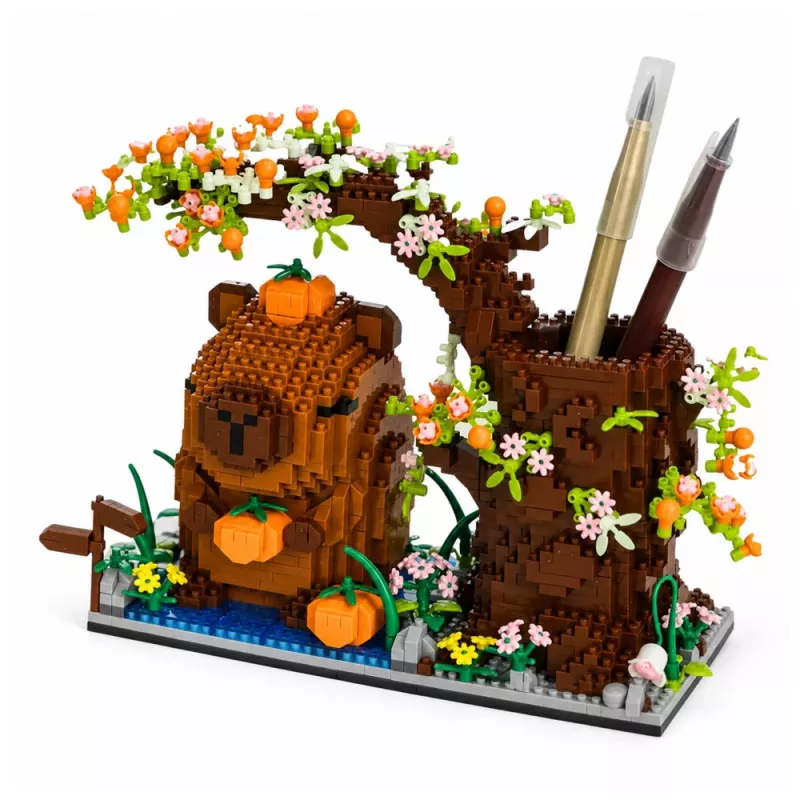 LEAN TOYS Capybara ehitusklotsid puupliiatsihoidja 1800 tk