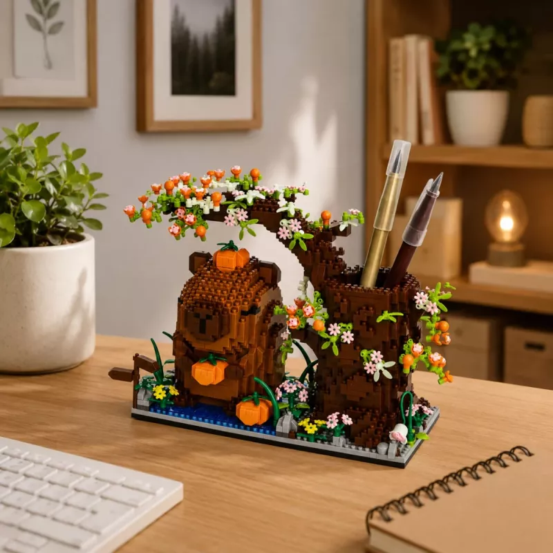 LEAN TOYS Capybara ehitusklotsid puupliiatsihoidja 1800 tk
