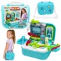 LEAN TOYS 2-in-1 meditsiinikomplekt kohvris, kaasaskantav arstikabinet, tarvikud, sinine