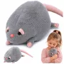 LEAN TOYS Plüšist mänguasi rott pika sabaga, hall, 40 cm