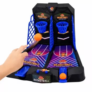 LEAN TOYS Mini lauakorvpall kahe mängija oskuste mäng skoorimisega