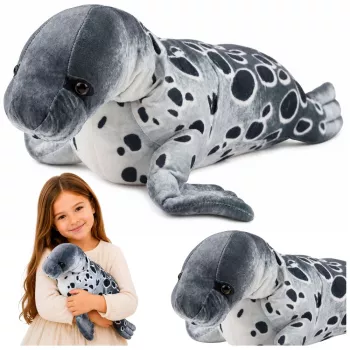 LEAN TOYS Realistlik hüljes plüüšmänguasi, hall, 50 cm