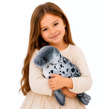 LEAN TOYS Realistlik hüljes plüüšmänguasi, hall, 50 cm